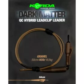   Korda - Dark Matter Leader 50 cm QC Hybrid Clip Gravel terminale con attacco rapido colore ghiaia