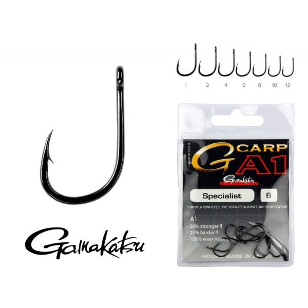 Gamakatsu 10 Amo Feeder Nero Spinato con Paletta 25pz