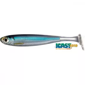   Livetarget Slow-Roll Shiner Paddle Tail Swimbait Argento/Blu 8,5cm Shad in Gomma 4pz