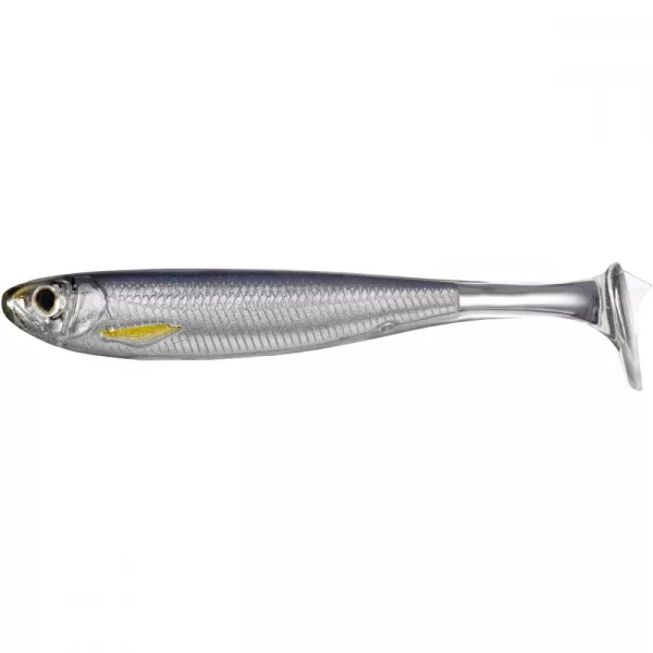 Livetarget Slow-Roll Shiner Paddle Tail Argento/Fumo 8,5cm Shad in Gomma 4pz