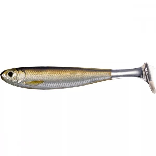 Livetarget Slow-Roll Shiner Paddle Tail Argento/Marrone 8,5cm Shad in Gomma 4pz