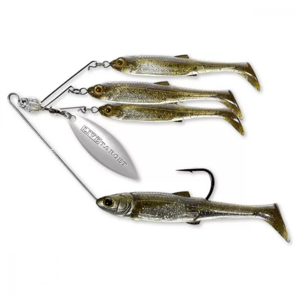 Livetarget Minnow Spinner Rig Ambra Scuro/Oro Piccolo 11gr Spinnerbait