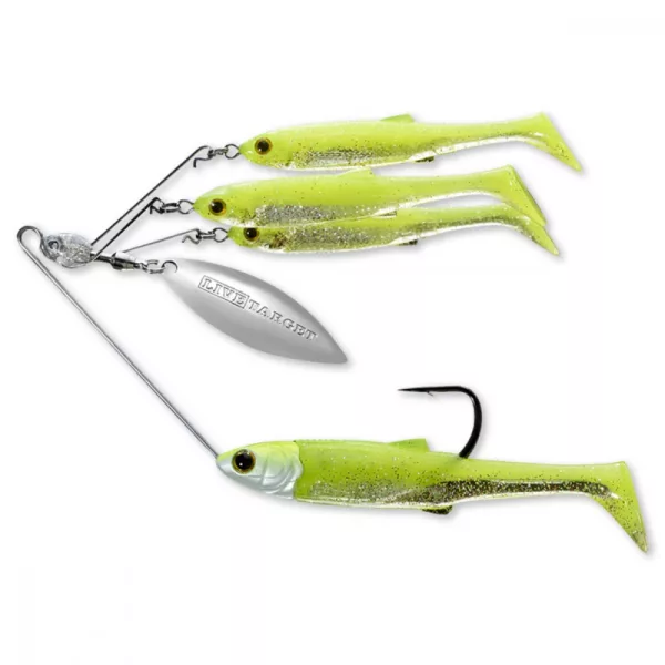 Livetarget Minnow Spinner Rig Chartreuse/Argento Piccolo 11gr Spinnerbait