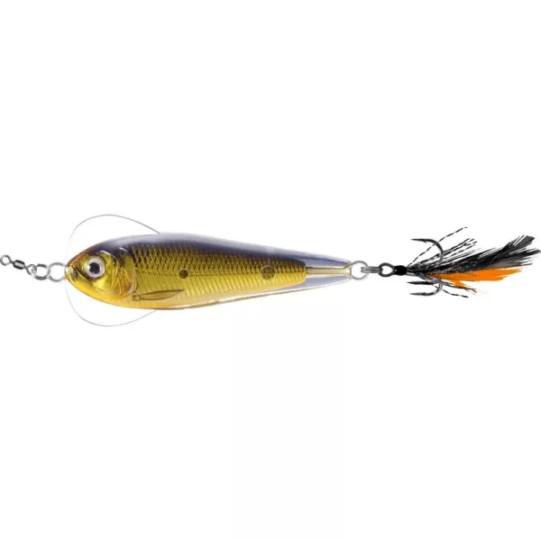 Livetarget Flutter Shad Jigging Spoon Gold-Black 7cm 28gr Cucchiaino Oscillante