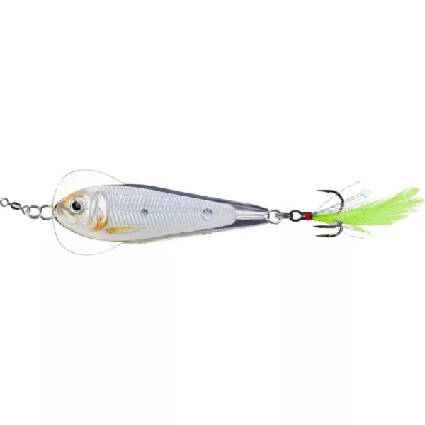 Livetarget Flutter Shad Jigging Spoon Fosforescente-Perla 7cm 28gr Cucchiaino Ondulante