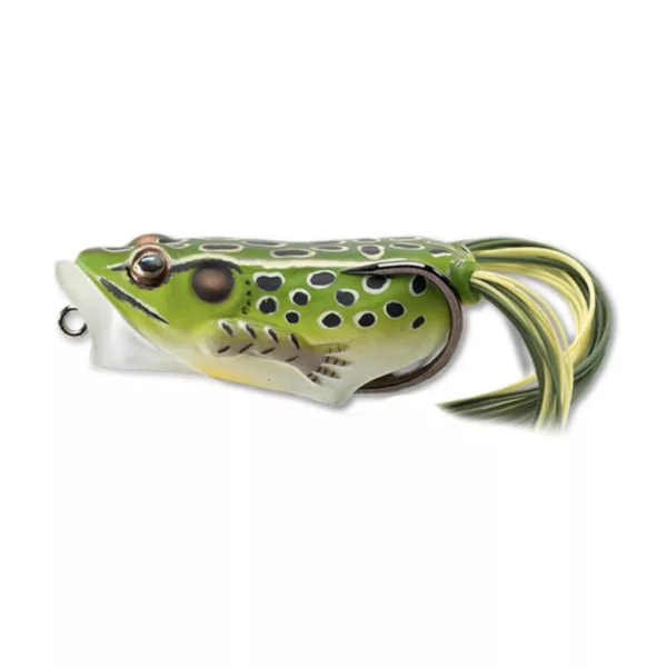 Livetarget Frog Popper Verde-Giallo 6,5cm 14gr Galleggiante Imitazione Rana