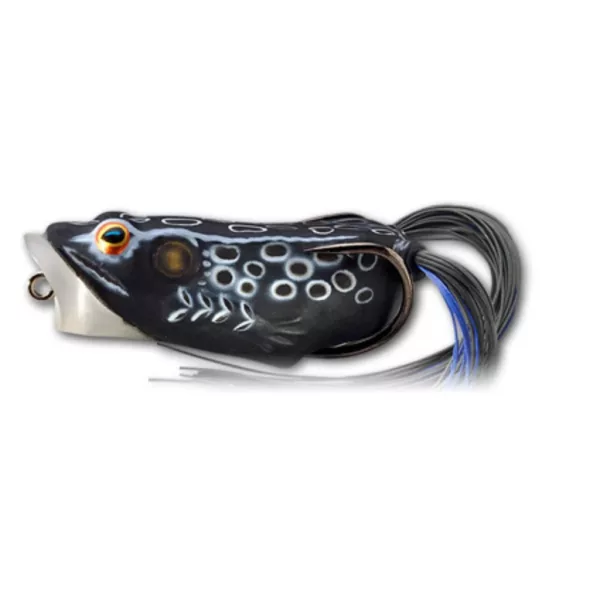 Livetarget Frog Popper Nero-Nero 6,5cm 14gr Floating Imitazione di rana