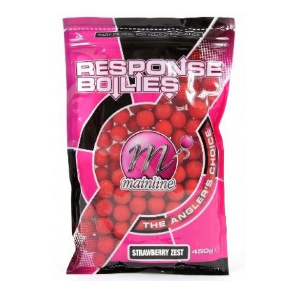 Mainline Shelf Life Boilies Strawberry Zest 15 mm 450 g.r - boilie da esca
