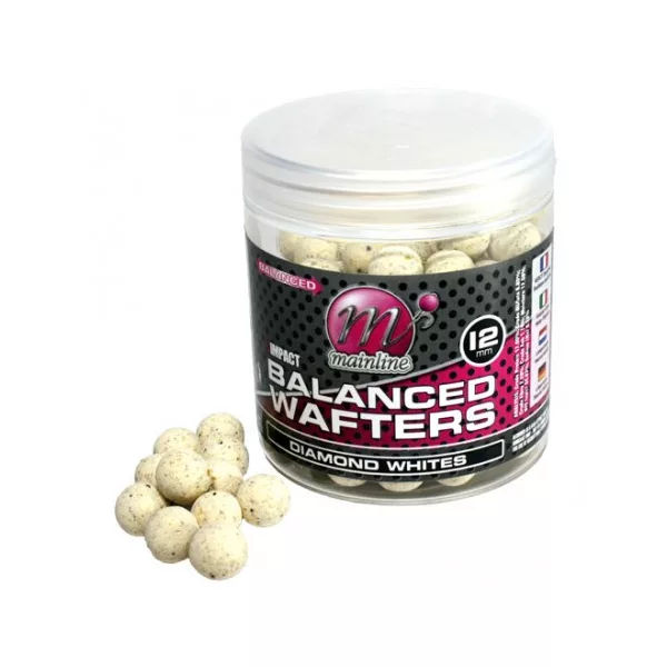 Mainline High Imp. Balanced Wafters Diamond Whites - 12mm - boilies wafters