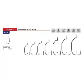   Mustad Assault Finesse Titanx 2 Amo Offset con occhiello e ardiglione 8pz
