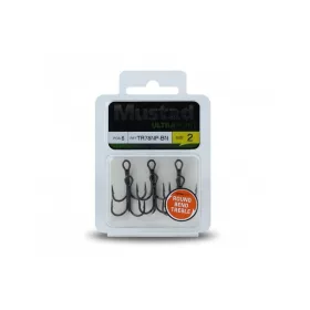   Mustad NP Round Bend Treble Hook 2/0 Ancoretta senza ardiglione 5pz