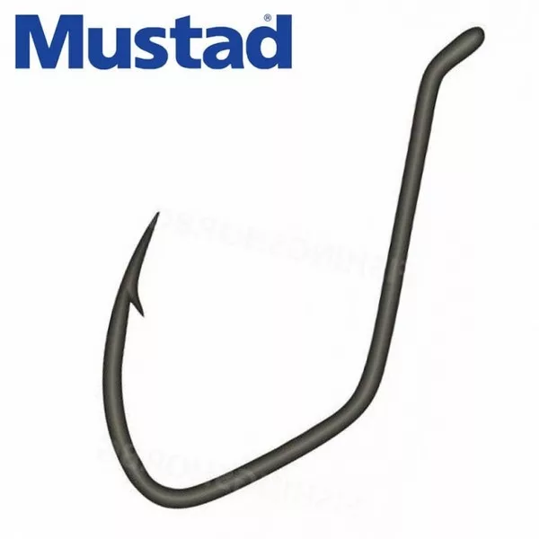 Amo Mustad Ultra Np Single Catfish Black Nickel 4/0 5pz, con occhiello e ardiglione, per siluro.