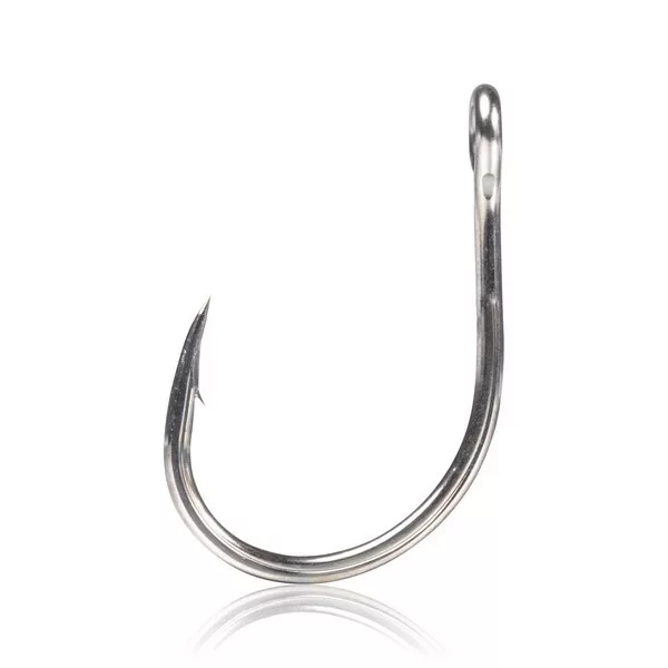 Mustad Kaiju Single Ring Titan Steel 3/0 Amo ad Occhiello con Ardiglione 5pz