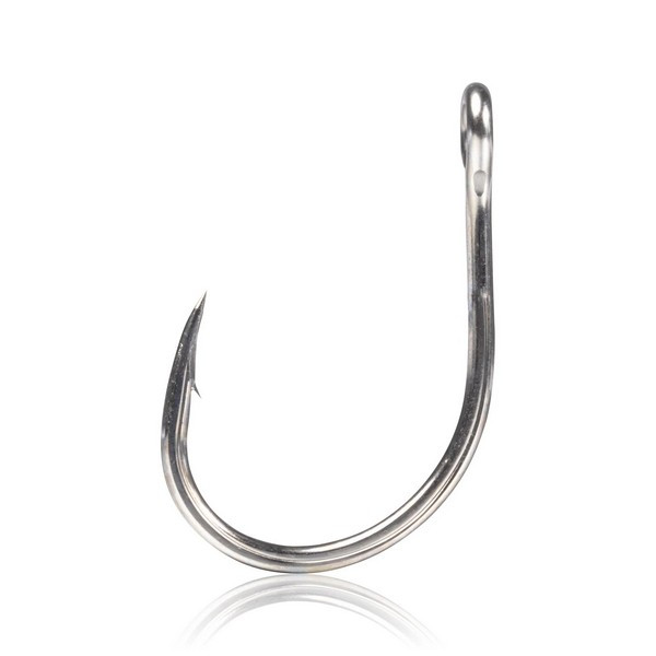 Mustad Kaiju Single Ring Titan Steel 8/0 Amo ad Occhiello con Ardiglione 3pz
