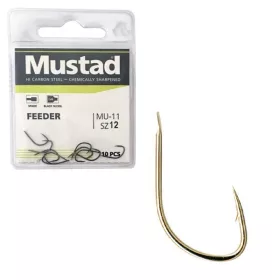   Mustad Ultra NP Feeder Misura 14, Amo da Carpa con Ardiglione 10 pz