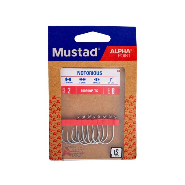 Mustad Notorious 3/0 Amo con occhiello, Barbo 6pz