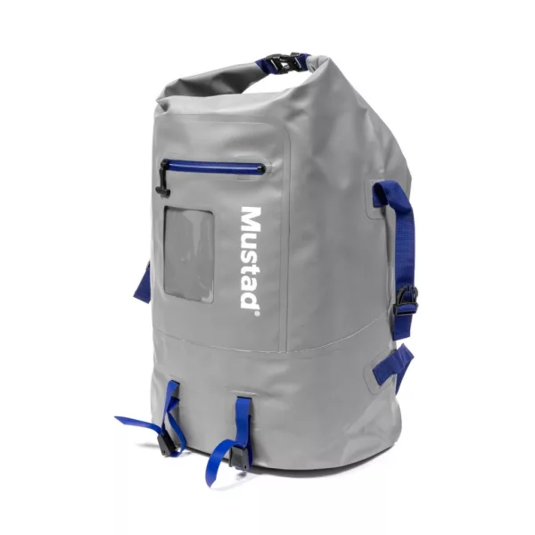 Mustad Daybreak Dry Roll-Up Back Pack 40l Grigio-Blu Zaino Impermeabile