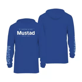   Mustad Blue Brand Longsleeve UV With Hood XL Maglietta a maniche lunghe con cappuccio