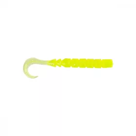   Mustad Aji Curly Tail 6,35cm Clear Chartreuse Esca in plastica 12pz