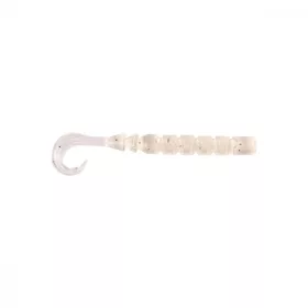   Mustad Aji Curly Tail 6,35cm Clear Luminous Silver Glitter Esca in plastica 12pz