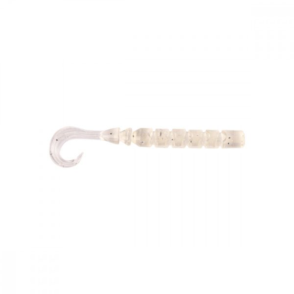 Mustad Aji Curly Tail 6,35cm Clear Luminous Silver Glitter Esca in plastica 12pz