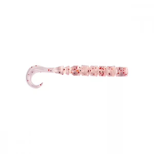 Mustad Aji Curly Tail 6,35cm Uv Clear Red Glitter Esca in plastica 12pz