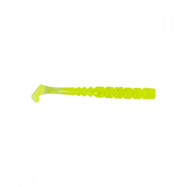 Mustad Aji Paddle Tail 5,08cm Clear Chartreuse Esca in plastica 12pz