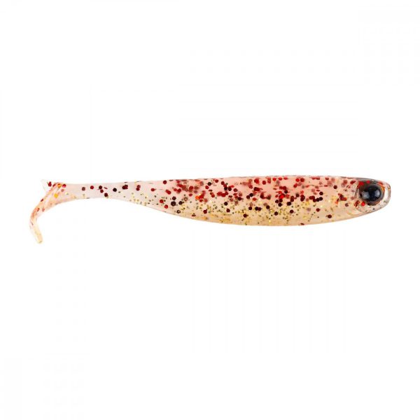 Mustad Mezashi Z-Tail Minnow 8,89cm Glitter Oro Rosso Esca in Plastica 6pz