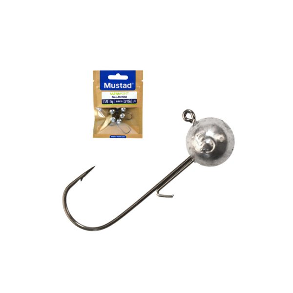 Mustad Ball Jig Head With Keeper 7gr 5/0 Testina Jig con amo 25 pz