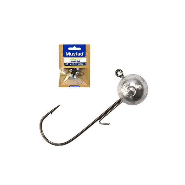 Mustad Ball Jig Head W/Keeper 2/0 15gr Jig Fej Kampóval 25db
