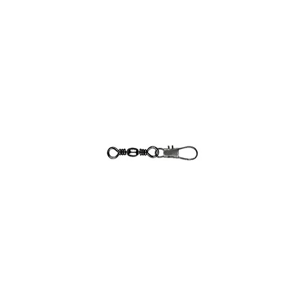 Mustad Barrel Swivel With Interlock Snap Black Nickel 14 Forgókapocs 10db