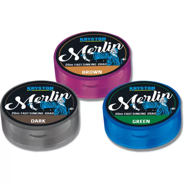 Kriston Merlin Fast Sinking Supple Braid 35Lbs 20m 0.62mm Marrone Trecciato per terminale-Marrone