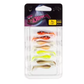   Fox Rage Micro Fry UV Mixed Colour Pack 4cm Esche in Plastica 8pz