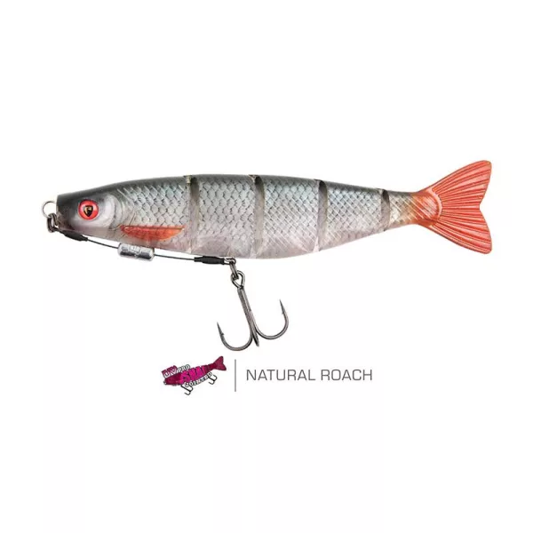 Fox Rage Pro Shad Jointed Loaded 18cm Ultra Natural Roach Esca Morbida