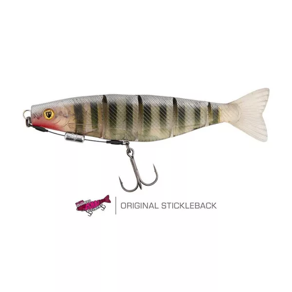 Shad in Gomma Fox Rage Pro Shad Jointed Loaded 14cm UV Original Stickleback