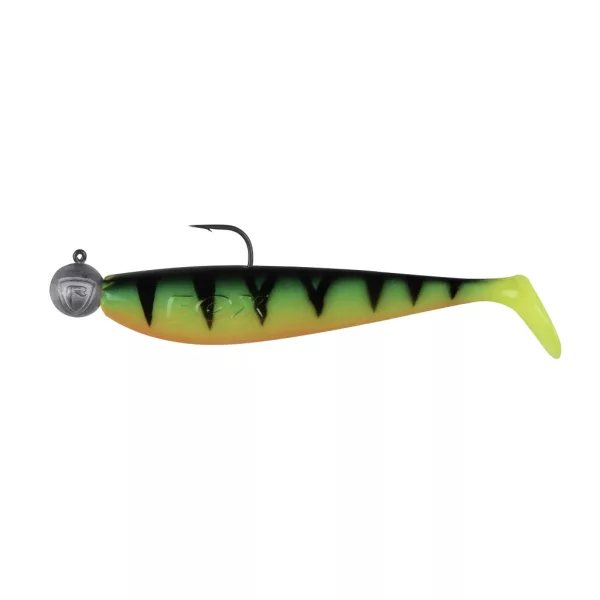 Fox Rage Bulk Loaded Zander Pro Shads UV Firetiger 10cm 4/0 10gr Esca artificiale