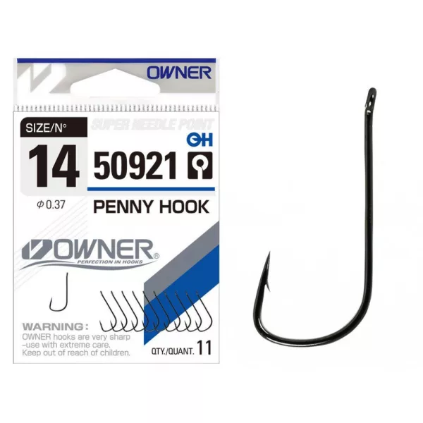 Owner 50921 Penny Hook 18 Amo da breme con occhiello e ardiglione 11pz