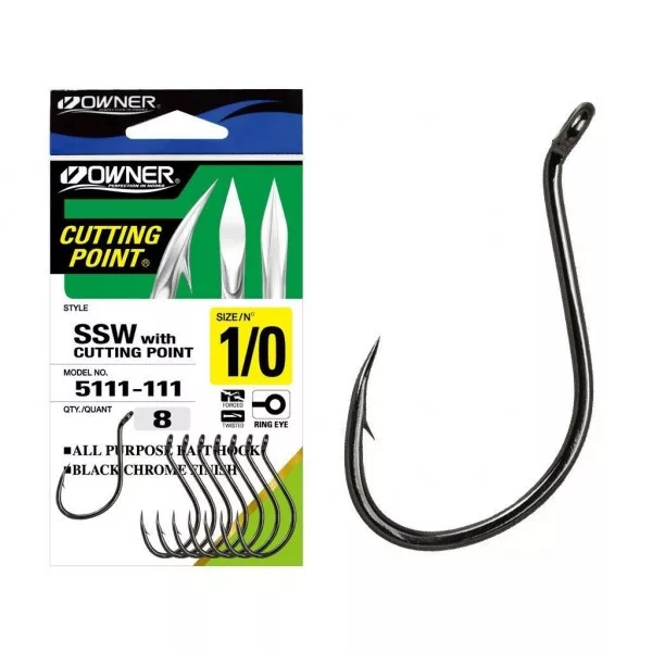 Owner Cut SSW 5111 3/0 Ami da carpa con ardiglione e occhiello 7pz