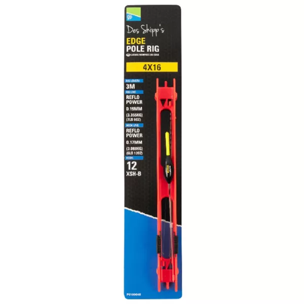 Preston 4x16 Edge Pole Rig Attrezzatura pronta per canna fissa