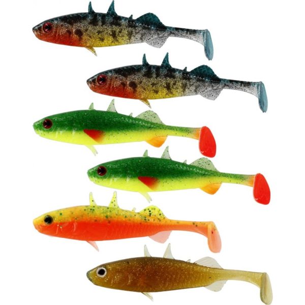 WESTIN Stanley the Stickleback Shadtail 5,5cm 1,5g Dark Water Mix 6pz Esche artificiali in plastica