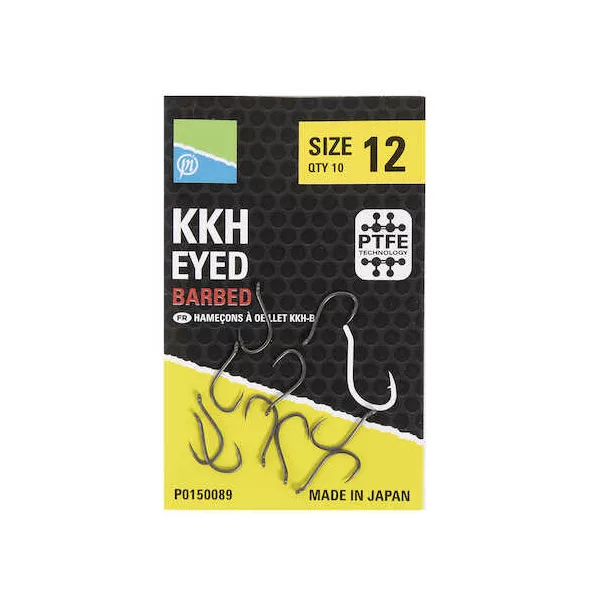 Preston KKH Barbed 12 Amo con ardiglione e occhiello, 10pz