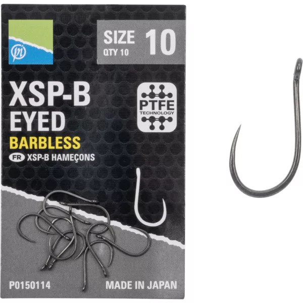 Preston XSP-B Eyed 10 Füles, Szakáll Nélküli Horog 10db