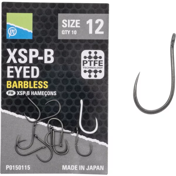 Preston XSP-B Eyed 12 Füles, Szakáll Nélküli Horog 10db
