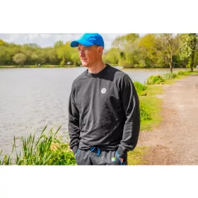 Preston Black Minimal Sweatshirt Felpa L