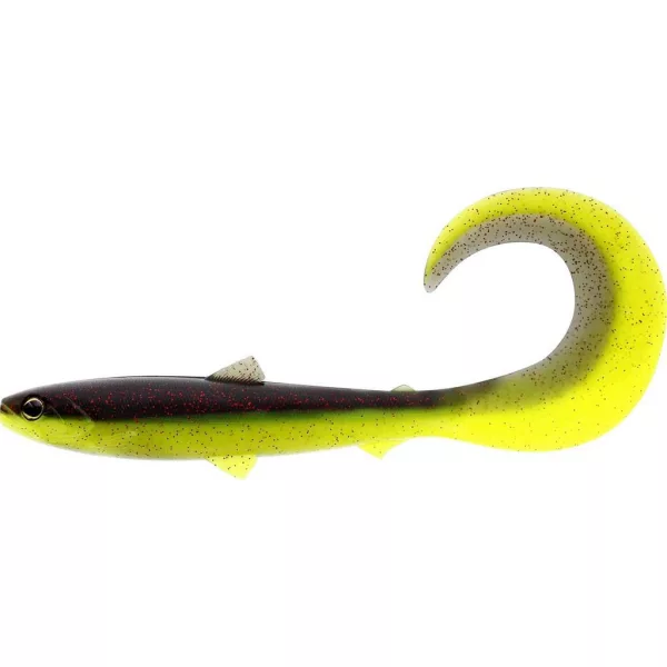 WESTIN BullTeez Curltail 8cm 3g Black/Chartreuse Scatola con 60pz Esca artificiale in plastica