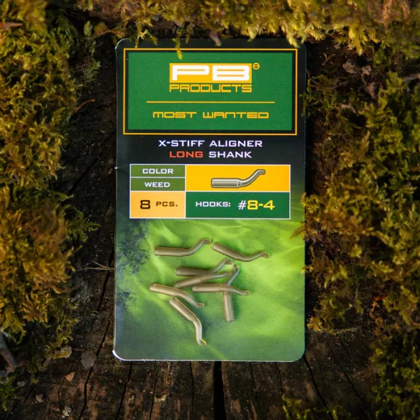 PB Products X-Stiff Aligners Weed Long Shank 8-4 Horogbefordító Hosszú Szárú Horgokhoz 8db
