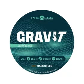   Prowess Gravi-T Mainline Braid X8 Verde Scuro Affondante 0,35mm 1200m Trecciato