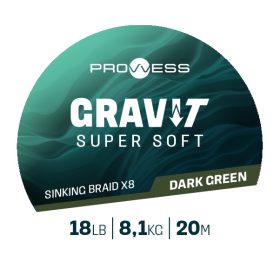   Prowess Gravi-T Super Soft X8 Verde Scuro Trecciato affondante per terminale 18lb 20m