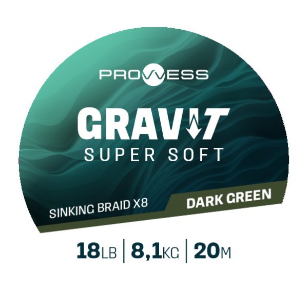 Prowess Gravi-T Super Soft X8 Verde Scuro Trecciato affondante per terminale 18lb 20m