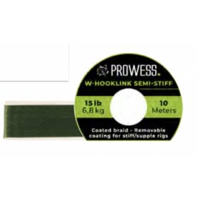   Prowess W-HOOKLINK SEMI-STIFF BRAID 15LB GREEN trecciato da terminale per boilies, trecciato rivestito